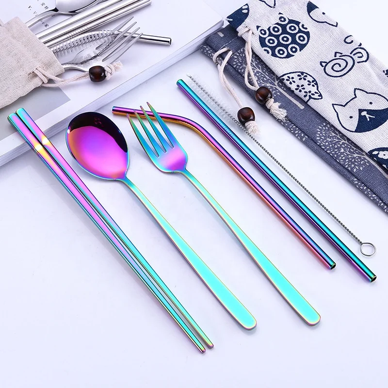 3pcs/6pcs Portable Cutlery Stainless Steel Fork Spoon Knife Set Travel Cutlery Dinner Set Reusable Utensils with Pouch Flatware
3pcs/6pcs Portable Cutlery Stainless Steel Fork Spoon Knife Set Travel Cutlery Dinner Set Reusable Utensils with Pouch Flatware