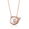 Rose Gold Plated 925 Sterling Silver Snails Shaped Shell Pendant Necklace Women Jewelry Set