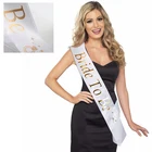 Amazon top seller 1PCS/polybag 10*180cm Bride To Be Silk Princess Sash for Hen Party /Wedding Wholesale from China