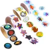 Colored Animal,Tropical Fish,Solar System,Star Kids Stickers Roll Party Favor Girl Boy Birthday Gift