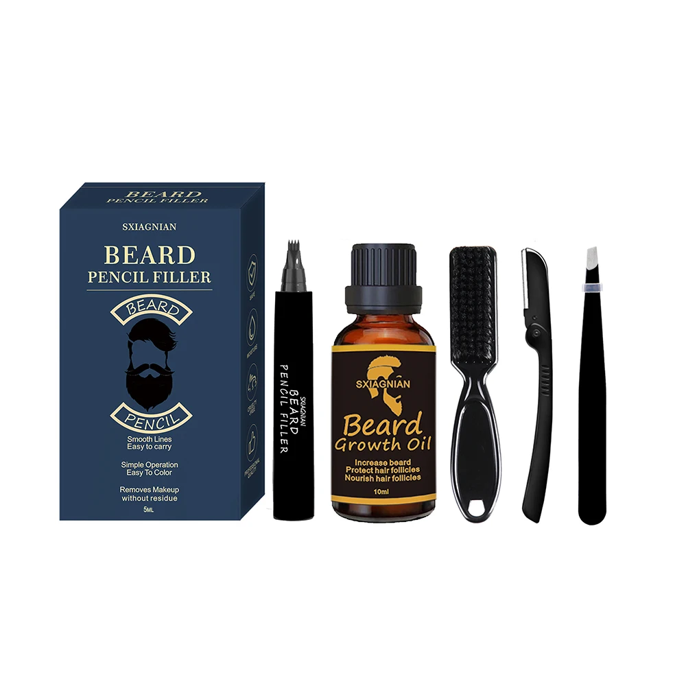 YUANZHI in stock 5 piece beard care kit high-quality beard pen filler beard growth oil with brush&repair blade and tweezers
YUANZHI in stock 5 piece beard care kit high-quality beard pen filler beard growth oil with brush&repair blade and tweezers