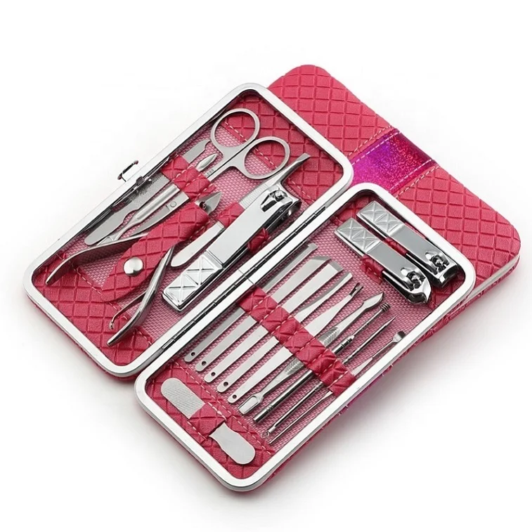 Colorful 18pcs Manicure Set Stainless Steel Mens Manicure Set 18 pieces Nail Clipper Tweezers Tool Kit With Leather Case
Colorful 18pcs Manicure Set Stainless Steel Mens Manicure Set 18 pieces Nail Clipper Tweezers Tool Kit With Leather Case