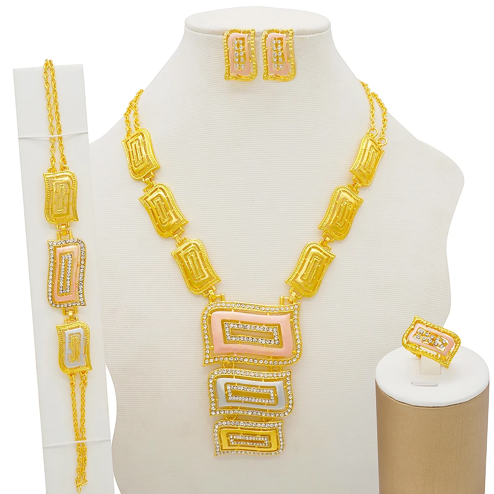 African Jewelry Sets Dubai 18k gold plated necklace Nigeria Bridal Wedding Bracelet Necklace Earrings Ring jewelry set BJ829, As picture
African Jewelry Sets Dubai 18k gold plated necklace Nigeria Bridal Wedding Bracelet Necklace Earrings Ring jewelry set BJ829, As picture