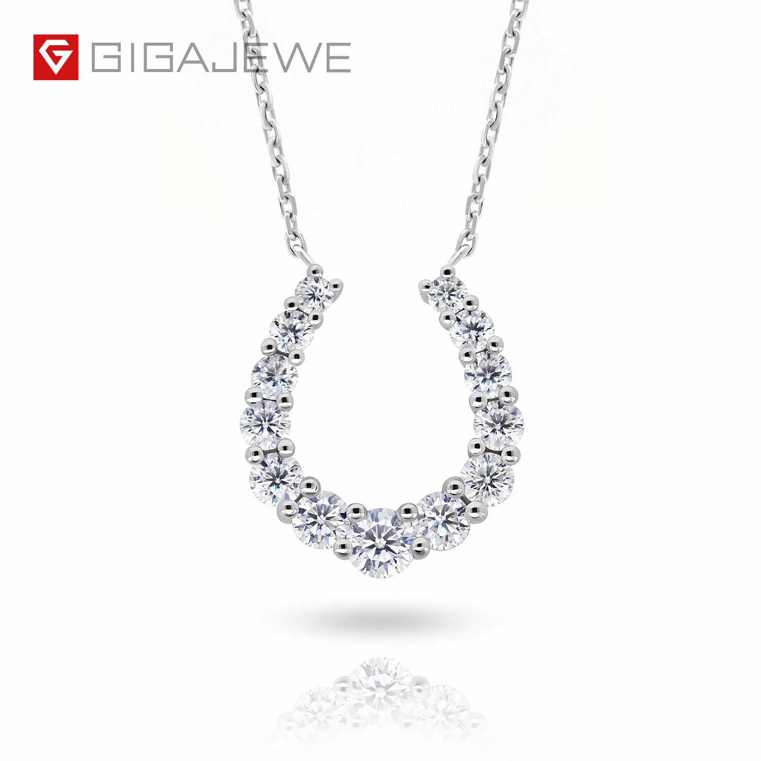 GIGAJEWE White D color VVS Round 18K Yellow Solid Gold Moissanite Necklace the horseshoe necklace Jewelry Woman Girl Gift
GIGAJEWE White D color VVS Round 18K Yellow Solid Gold Moissanite Necklace the horseshoe necklace Jewelry Woman Girl Gift