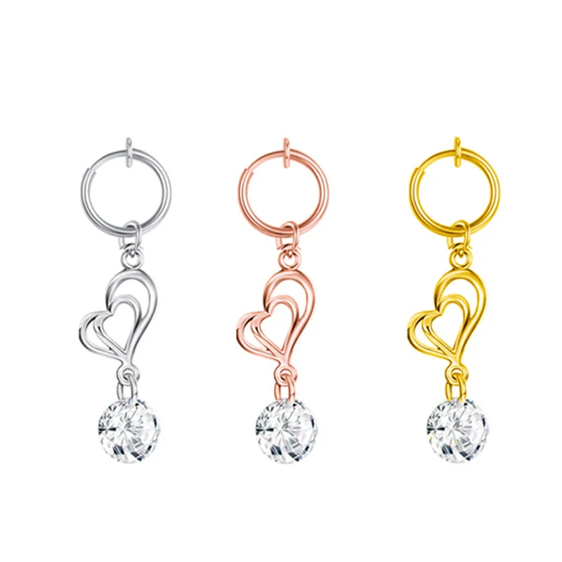 YICAI 1pc Heart Zircon Dangling Fake Belly Piercing For Women Umbilical Cartilage Stainless Steel Belly Ring Jewelry, Multicolor
YICAI 1pc Heart Zircon Dangling Fake Belly Piercing For Women Umbilical Cartilage Stainless Steel Belly Ring Jewelry, Multicolor