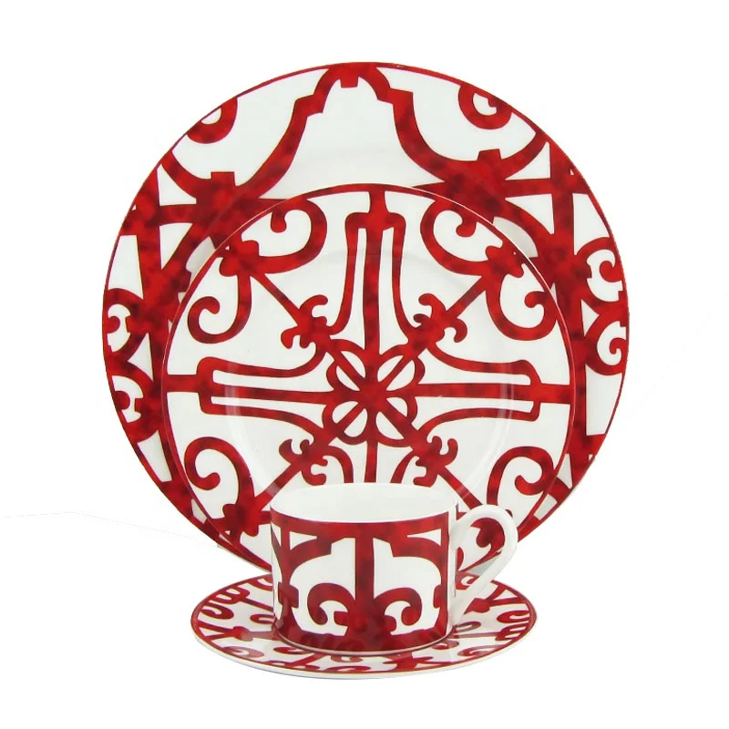 Hot Sale Vintage Plates Red Revival Small Luxury European Western Tableware Set Bone China Colored Dinner Set, Picture
Hot Sale Vintage Plates Red Revival Small Luxury European Western Tableware Set Bone China Colored Dinner Set, Picture