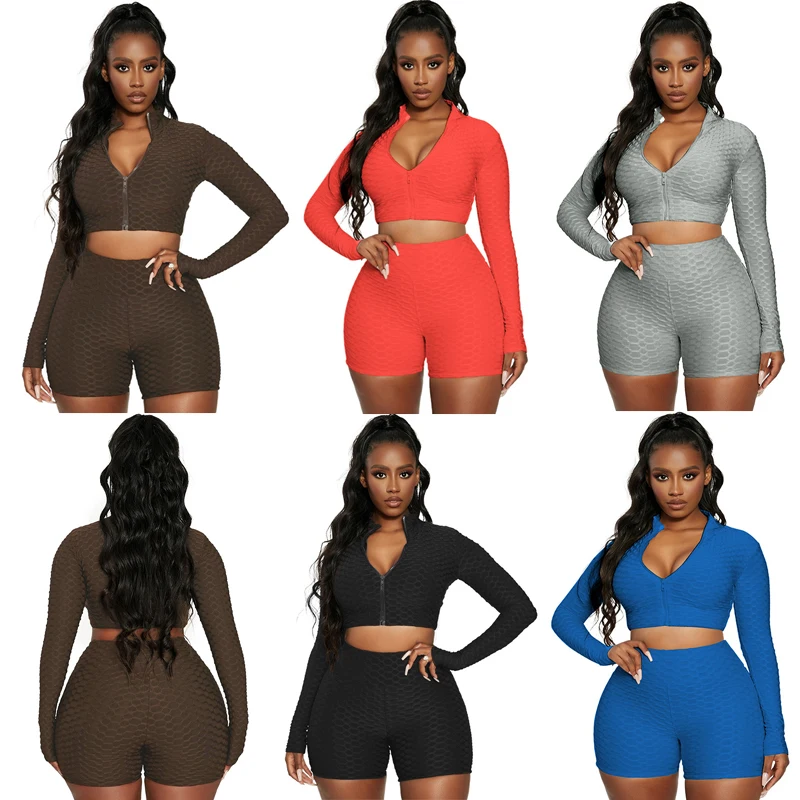 2021 summer Long Sleeve Sexy 2 Piece Shorts Set Solid Color Two Piece Women 2 Piece sport Set, As picture
2021 summer Long Sleeve Sexy 2 Piece Shorts Set Solid Color Two Piece Women 2 Piece sport Set, As picture