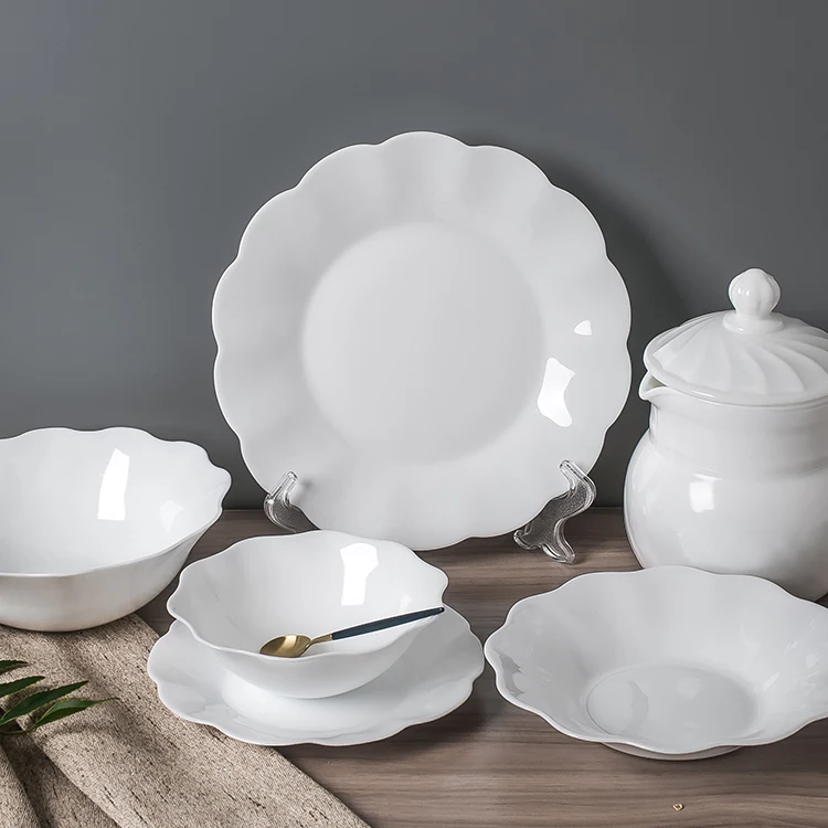 Wholesale best cheap price white opal glass dinnerware set opal glassware, White/black
Wholesale best cheap price white opal glass dinnerware set opal glassware, White/black