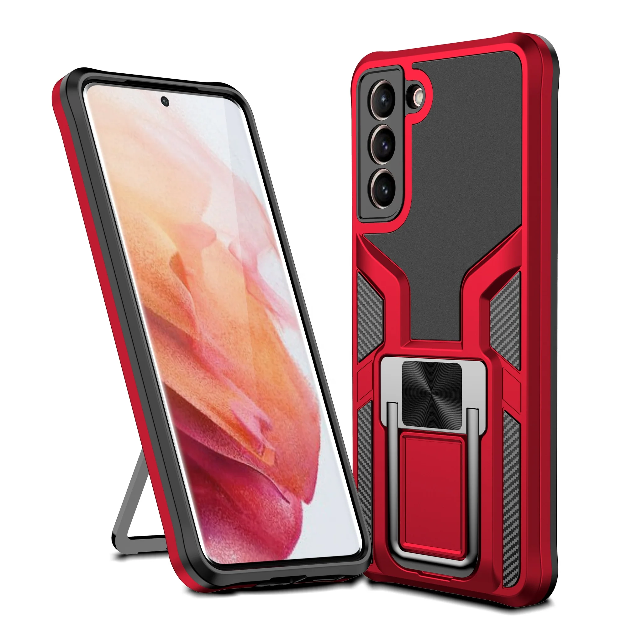 Magnetic Mobile Phone Accessories Hard PC Full Cover Military Kickstand Phone Case for Samsung Galaxy S21/S21 Plus/S21 Ultra, Multi colors
Magnetic Mobile Phone Accessories Hard PC Full Cover Military Kickstand Phone Case for Samsung Galaxy S21/S21 Plus/S21 Ultra, Multi colors