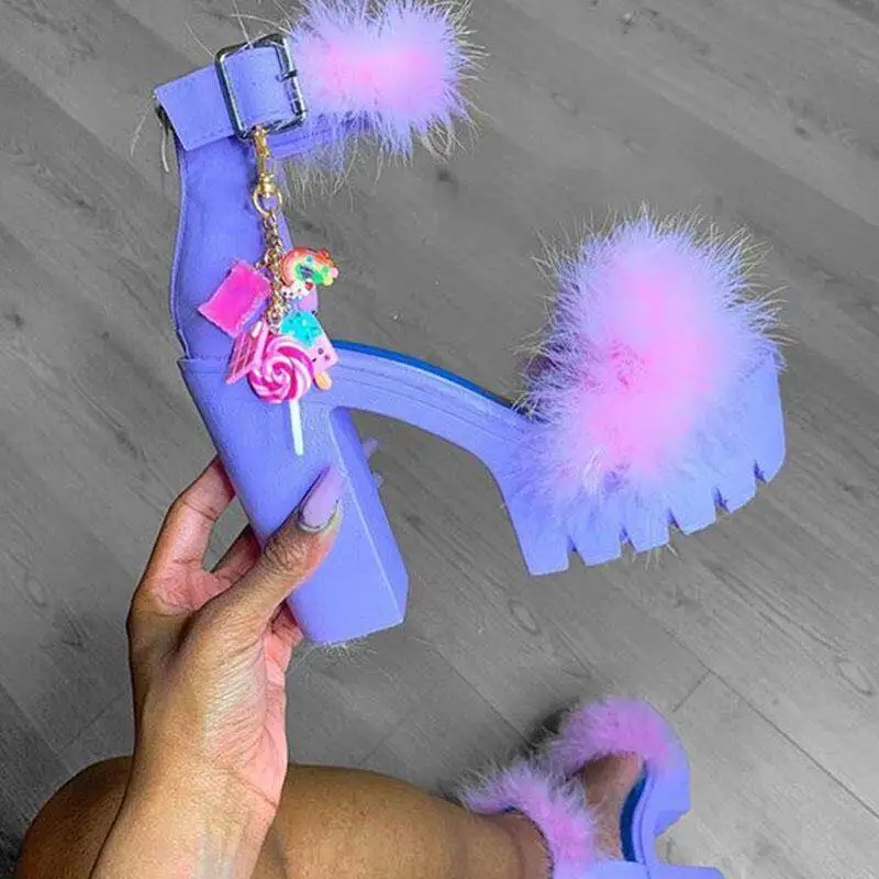 W&A W 2021 Summer women fashion candy color fur heels ladies high platform ankle strap chunky sandals sexy&club shoes
W&A W 2021 Summer women fashion candy color fur heels ladies high platform ankle strap chunky sandals sexy&club shoes