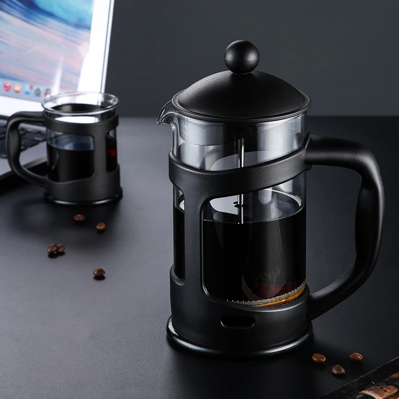 Protable Food Grade Materials 800ml Black High Borosilicate Glass French Press Coffee Maker Brew CoffeeTea Maker
Protable Food Grade Materials 800ml Black High Borosilicate Glass French Press Coffee Maker Brew CoffeeTea Maker