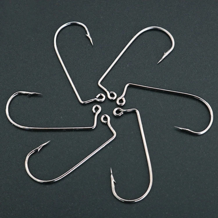 Saltwater stainless steel high quality long fishing circle hooks long, Black chrome / tin
Saltwater stainless steel high quality long fishing circle hooks long, Black chrome / tin