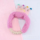 Cartoon Cute Little Crown Headband Embroidery Queen Furry Stretchy Sweat Headband