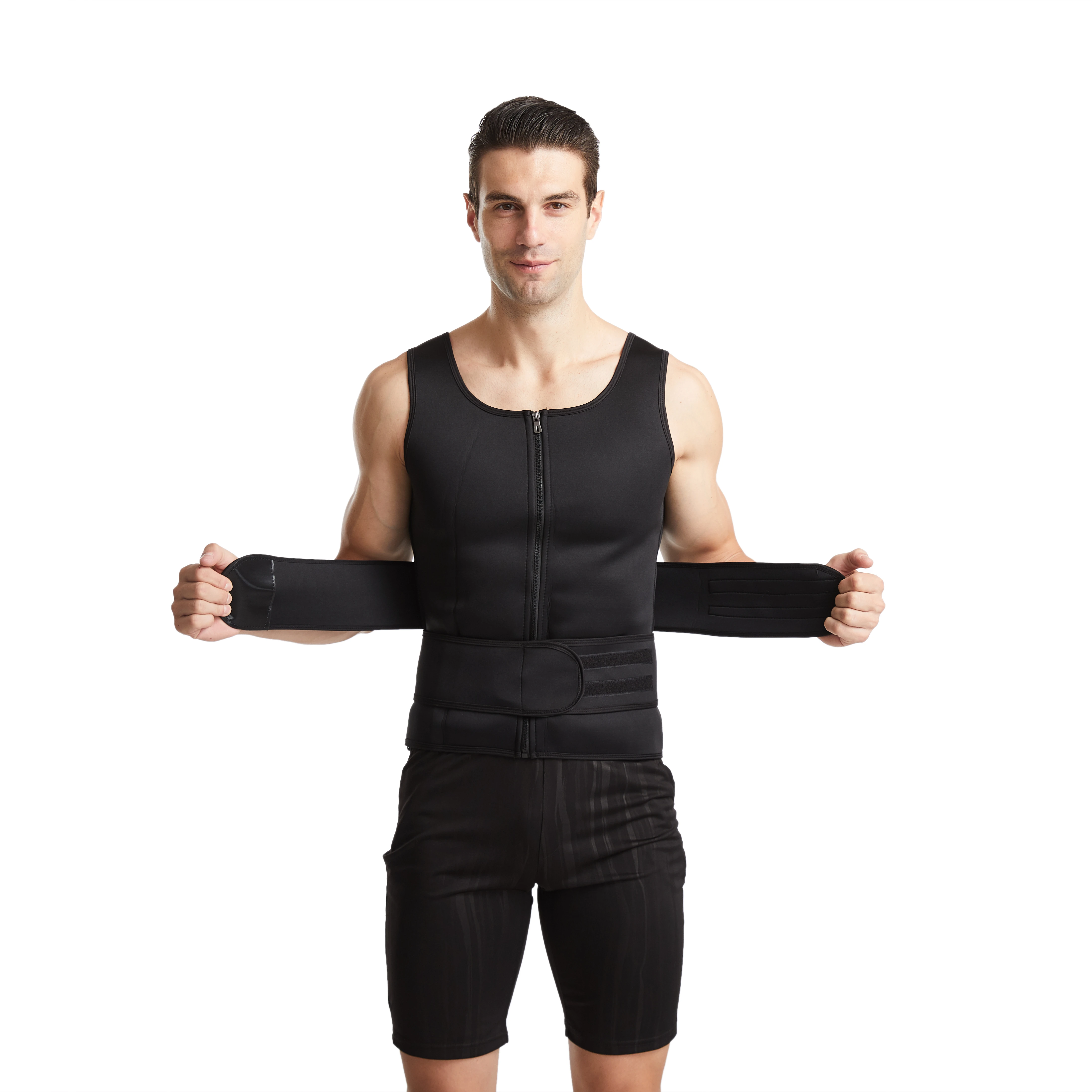 Adjustable 2 Belts Straps Neoprene Corset Compression Slimming Sauna Tank Top Sweat Vest With Zipper, Black,grey
Adjustable 2 Belts Straps Neoprene Corset Compression Slimming Sauna Tank Top Sweat Vest With Zipper, Black,grey