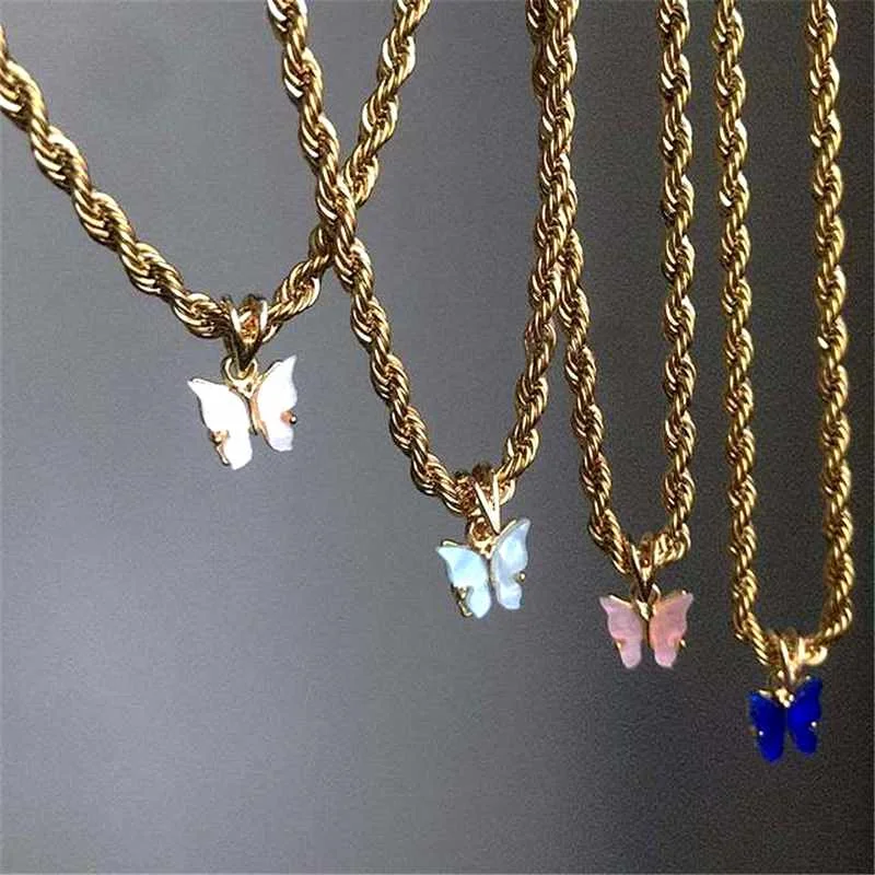 6 Colors Faceted Cable Chain Butterfly Necklaces Twisted Acrylic Necklaces for Women Bohemia Necklace Summer Jewelry
6 Colors Faceted Cable Chain Butterfly Necklaces Twisted Acrylic Necklaces for Women Bohemia Necklace Summer Jewelry