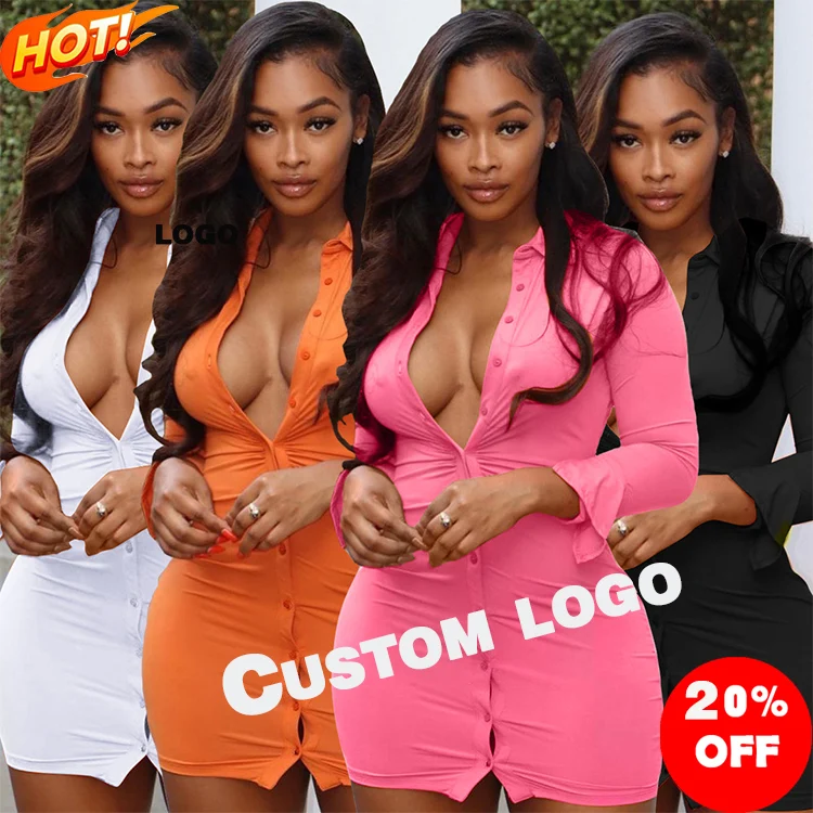 Womens Luxury Clothing 2021Tight Dress Pleated Elastic Shirt-style Solid Color Dress Long Sleeve Bodycon Shirt Dress
Womens Luxury Clothing 2021Tight Dress Pleated Elastic Shirt-style Solid Color Dress Long Sleeve Bodycon Shirt Dress