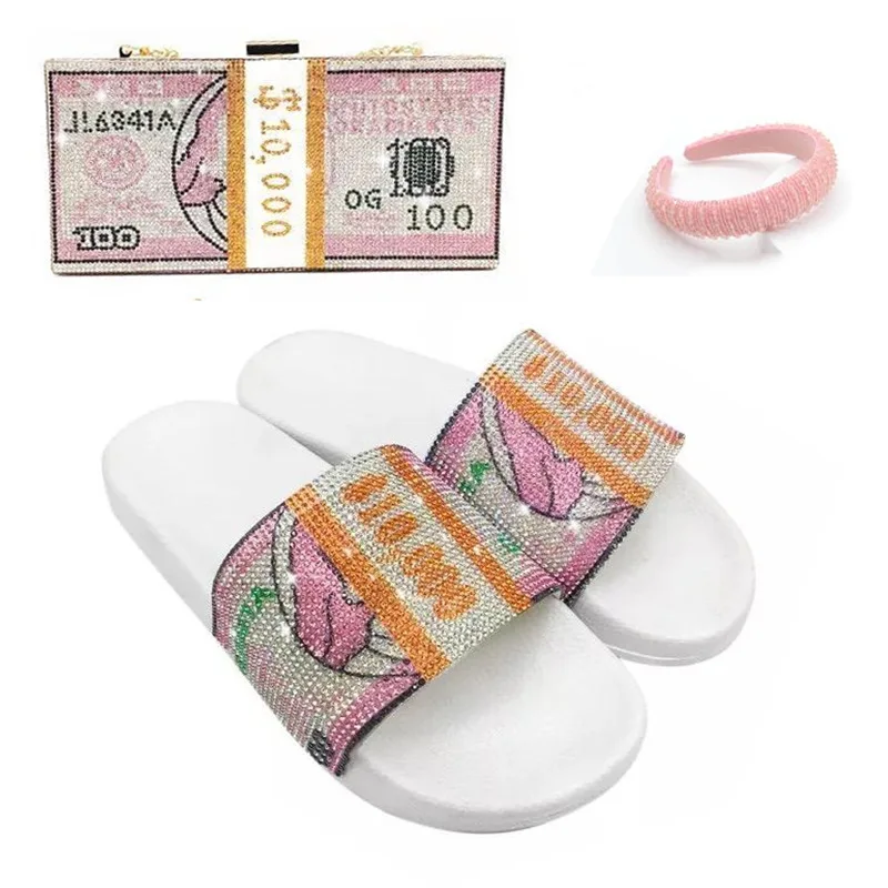 New arrival money crystal clutch diamond bag and slides set rhinestones wallets handbag party money purse and slipper for women, Pink green
New arrival money crystal clutch diamond bag and slides set rhinestones wallets handbag party money purse and slipper for women, Pink green