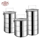 Metal 4 Layers Good Quality Durable Stainless Steel Stackable Bento Lunch Box Food Container