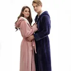 Terry Bathrobe New Arrival Red Long Terry Soft Warm Bathrobe Bath Robe Set With Hooded