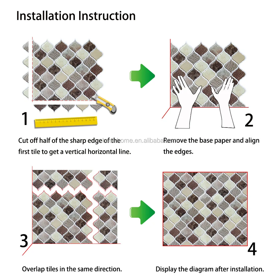 Peel and Stick Self Adhesive Removable Stick On Kitchen Backsplash Kitchen