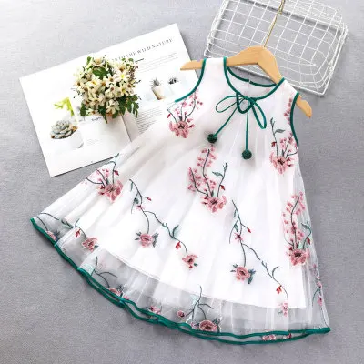 B52828A 2020 Summer little girls fashion flower embroidery sleeveless dress, White/pink
B52828A 2020 Summer little girls fashion flower embroidery sleeveless dress, White/pink