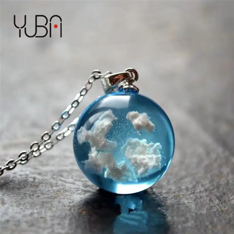 Chic Transparent Resin Ball Luminous Pendant Necklace Women Blue Sky White Cloud Glow Necklace Fashion Jewelry Gifts For Girl, Picture
Chic Transparent Resin Ball Luminous Pendant Necklace Women Blue Sky White Cloud Glow Necklace Fashion Jewelry Gifts For Girl, Picture