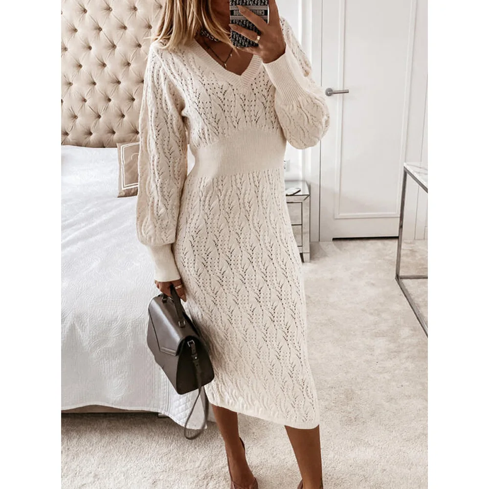 ZC00840 Elegant style knitted V neck Women Long Pullover oversize full sleeve thick warm dress solid color sweater dresses
ZC00840 Elegant style knitted V neck Women Long Pullover oversize full sleeve thick warm dress solid color sweater dresses