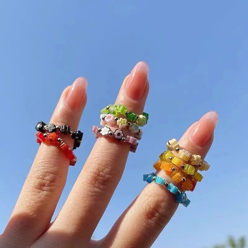 OUYE 2021 Summer New Style Handmade Beaded Color Flower Acrylic Resin Ring Female Jewelry Wholesale, Picture
OUYE 2021 Summer New Style Handmade Beaded Color Flower Acrylic Resin Ring Female Jewelry Wholesale, Picture