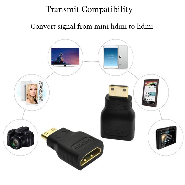 1080p Mini Male HDMI To Standard HDMI Female Extension Adapter Converter - ANKUX.COM