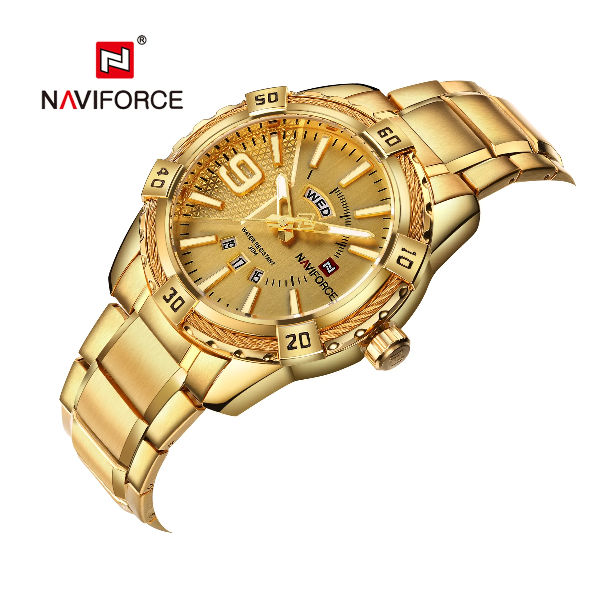 Naviforce watch sports men's watch 9117s waterproof steel band fashion student quartz watch, 5 colors
Naviforce watch sports men's watch 9117s waterproof steel band fashion student quartz watch, 5 colors