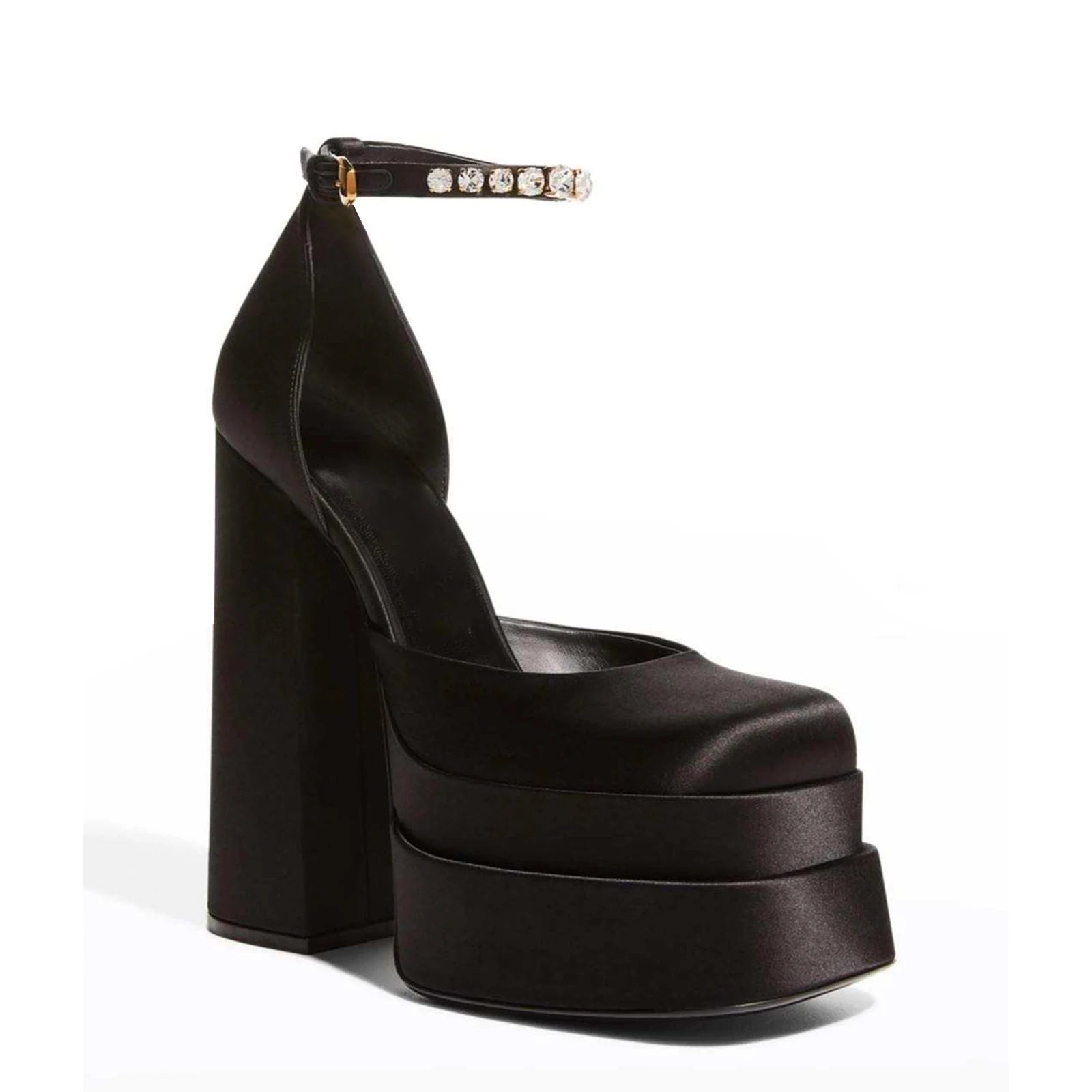 WETKISS 2022 Crystal Ankle Strap Sandals Satin High Chunky Heeled Sandals Close Toe Square Platform Sandals Goth Style, Black, red, pink, yellow
WETKISS 2022 Crystal Ankle Strap Sandals Satin High Chunky Heeled Sandals Close Toe Square Platform Sandals Goth Style, Black, red, pink, yellow