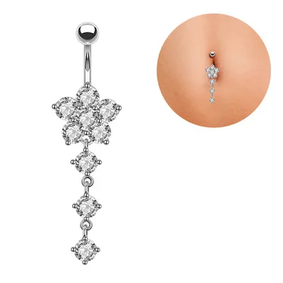 Long Pendant Zirconia Floral Flower Tassel Navel Ring Piercing Body Jewelry CZ Flower Belly Button Ring
Long Pendant Zirconia Floral Flower Tassel Navel Ring Piercing Body Jewelry CZ Flower Belly Button Ring