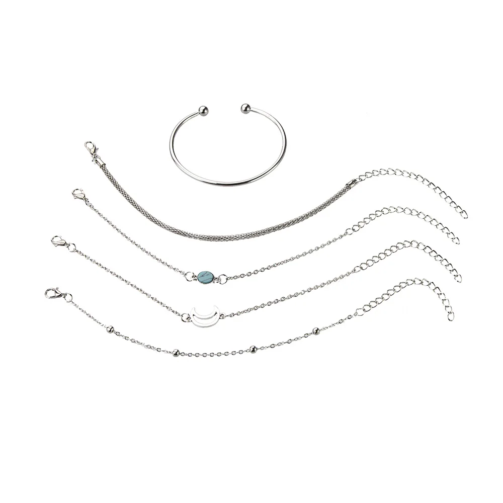 Bohemian silver moon bracelet with turquoise bracelet and bangles set for women jewelry, Picture
Bohemian silver moon bracelet with turquoise bracelet and bangles set for women jewelry, Picture