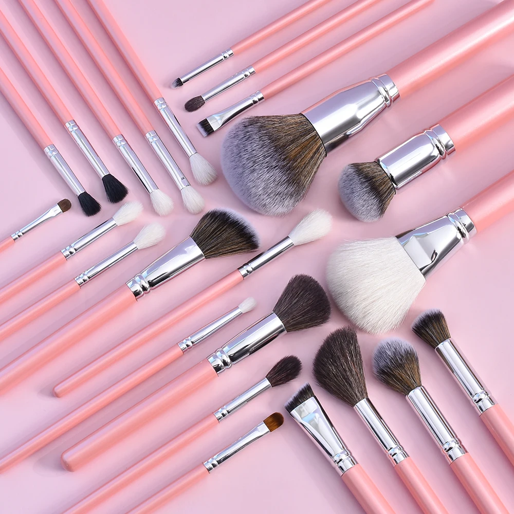 BUEART 24pcs Goat Pony hair professional Pink makeup brush set private label makeup brushes support customized make logo, Silver black pink brushes set
BUEART 24pcs Goat Pony hair professional Pink makeup brush set private label makeup brushes support customized make logo, Silver black pink brushes set