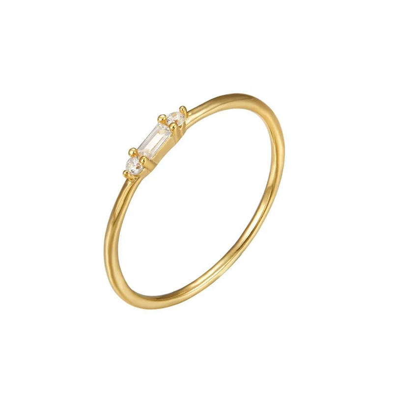 18K gold plated 925 sterling silver minimalism style women rings gift work, Gold/white
18K gold plated 925 sterling silver minimalism style women rings gift work, Gold/white