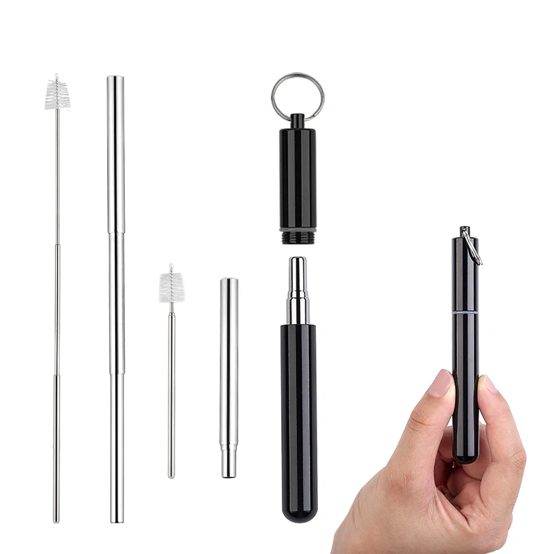 Reusable Telescopic Stainless Steel Collapsible Metal Straw, Silver/blue/red/black/rose gold/gold
Reusable Telescopic Stainless Steel Collapsible Metal Straw, Silver/blue/red/black/rose gold/gold
