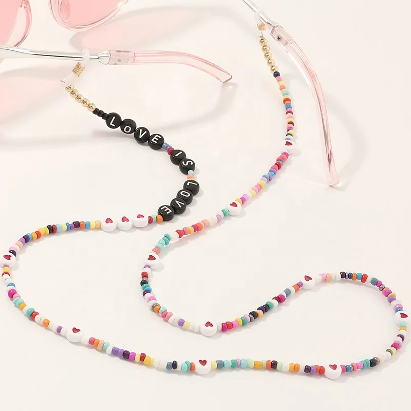 New Fashion Jewelry Colorful Seed Bead Letter Glasses Fashion Non-slip Maskes Rope Face Maskes Chain With Charms
New Fashion Jewelry Colorful Seed Bead Letter Glasses Fashion Non-slip Maskes Rope Face Maskes Chain With Charms