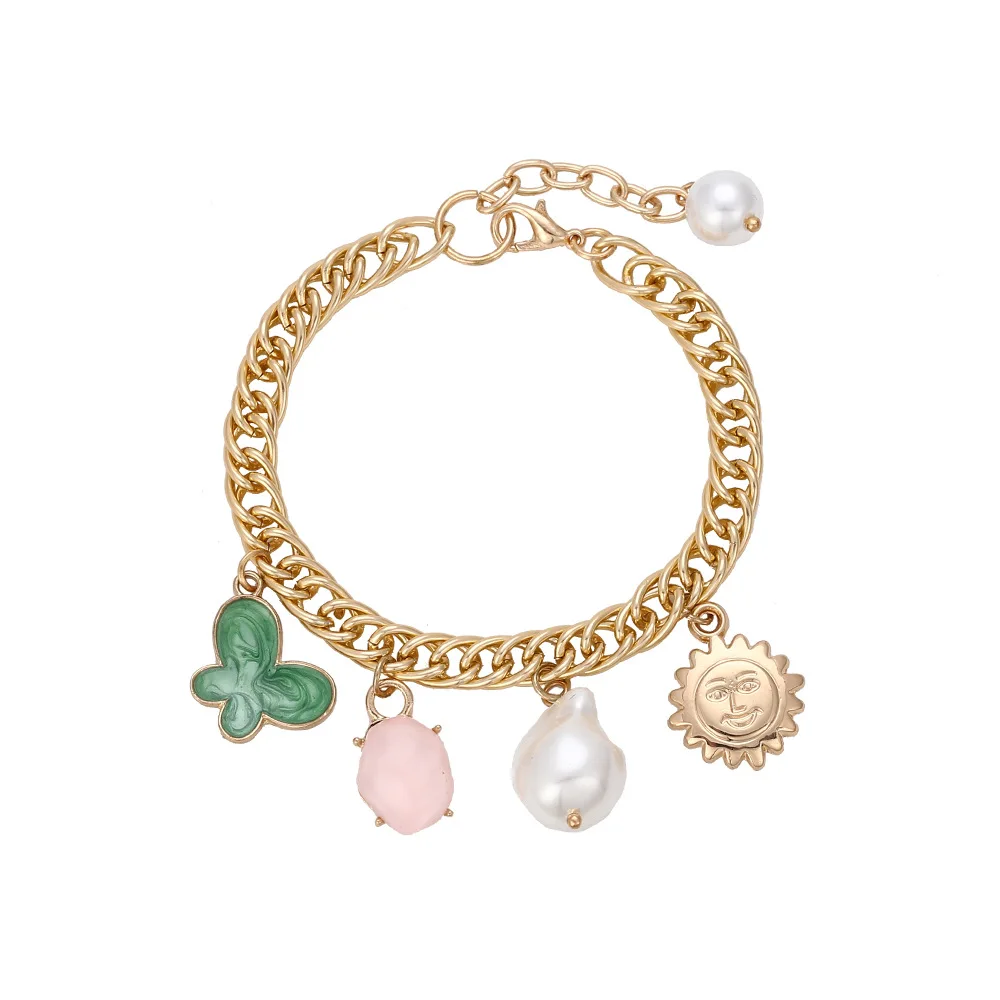Fashion Creative Butterfly Pearl Bracelet Women Simple Thick Metal Chain Bracelet Wholesale 2021
Fashion Creative Butterfly Pearl Bracelet Women Simple Thick Metal Chain Bracelet Wholesale 2021
