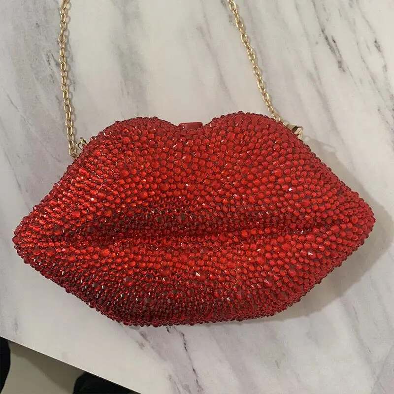 Fashion Bling Lip Shape Cosmetic Rhinestones Purses Crystal Diamond Beaded Acrylic Clutch Bridal Handbags Evening Party Bags, Red
Fashion Bling Lip Shape Cosmetic Rhinestones Purses Crystal Diamond Beaded Acrylic Clutch Bridal Handbags Evening Party Bags, Red