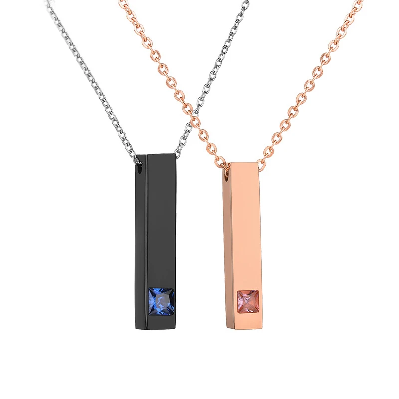 Engravable Zircon Stone Stainless Steel Cuboid Column Black Blank Custom Bar Shape Laser letterable Pendant Jewelry Necklace, Black,rose gold
Engravable Zircon Stone Stainless Steel Cuboid Column Black Blank Custom Bar Shape Laser letterable Pendant Jewelry Necklace, Black,rose gold