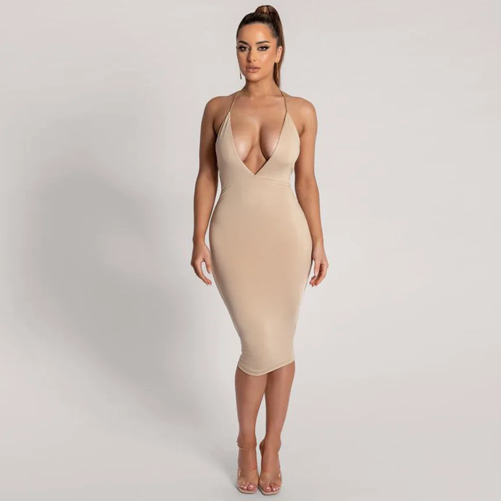 Hot Sale New Fashion Sexy Nightclub Bodycon Halter Backless Dress Sleeveless Party Dress 
Hot Sale New Fashion Sexy Nightclub Bodycon Halter Backless Dress Sleeveless Party Dress