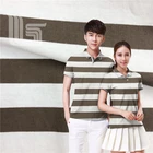Cotton Fabric Weft T Shirts Yarn Dyed Knit Single Jersey Stripe