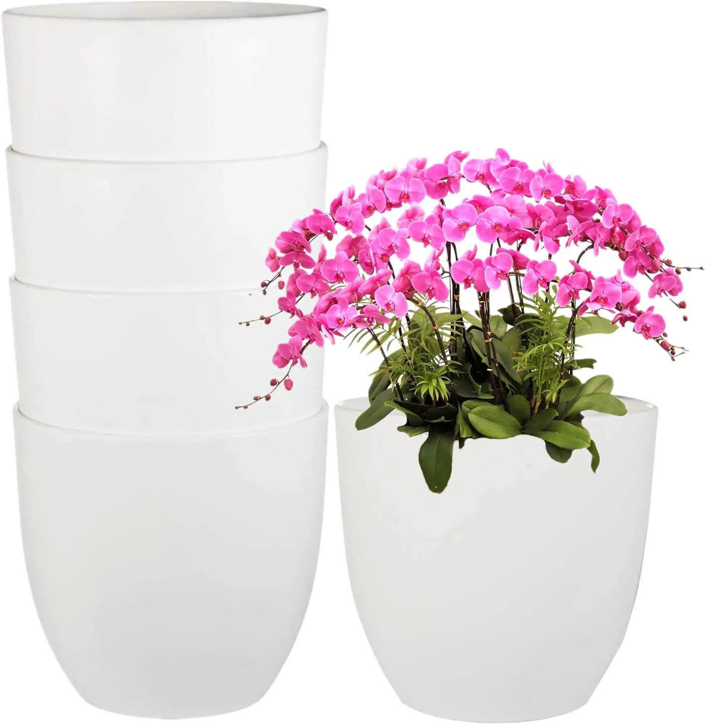 10PC Plastic Flower Pots 6.3 Inch, Plant Pots Home Garden Pots (White) Promotion, Multi
10PC Plastic Flower Pots 6.3 Inch, Plant Pots Home Garden Pots (White) Promotion, Multi