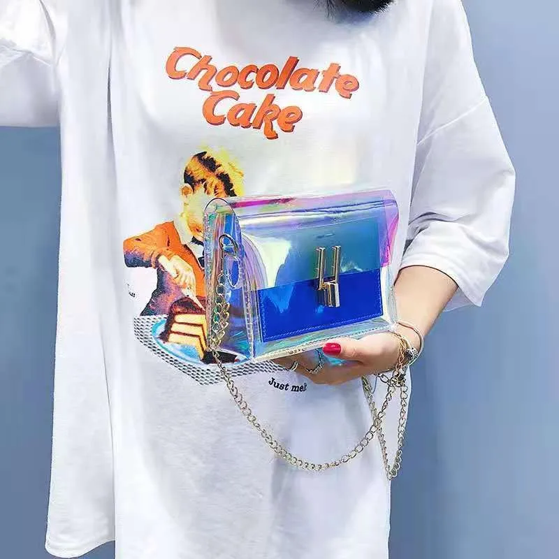 B-0289 Street Popular Transparent Coloful Pvc Material Women Messenger Bag Gold Chain Crossbody Handbags Tiktok Messenger Bags, Multicolor
B-0289 Street Popular Transparent Coloful Pvc Material Women Messenger Bag Gold Chain Crossbody Handbags Tiktok Messenger Bags, Multicolor