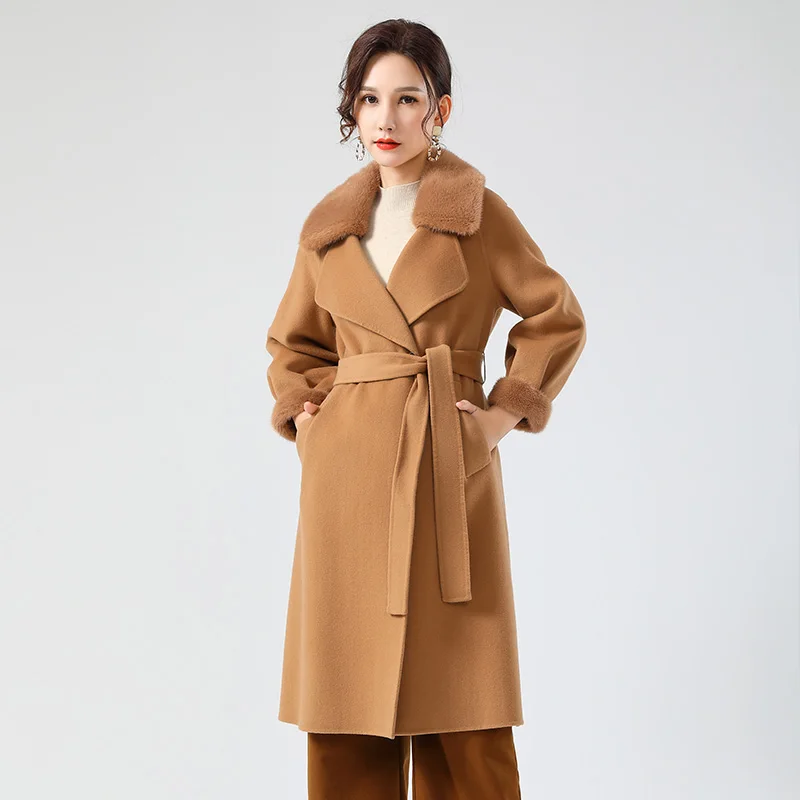 GUNV High winter double-sided slim fit elegant women trench coat long cashmere woolen jacket lady 100% wool coat
GUNV High winter double-sided slim fit elegant women trench coat long cashmere woolen jacket lady 100% wool coat