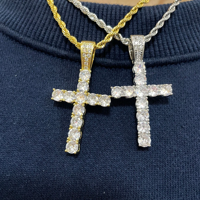 2021 New Arrival Micro Pave Cubic Zircon Necklace Gold Plated Hip Hop Cross Necklaces Fashion Jewelry Pendants 
2021 New Arrival Micro Pave Cubic Zircon Necklace Gold Plated Hip Hop Cross Necklaces Fashion Jewelry Pendants