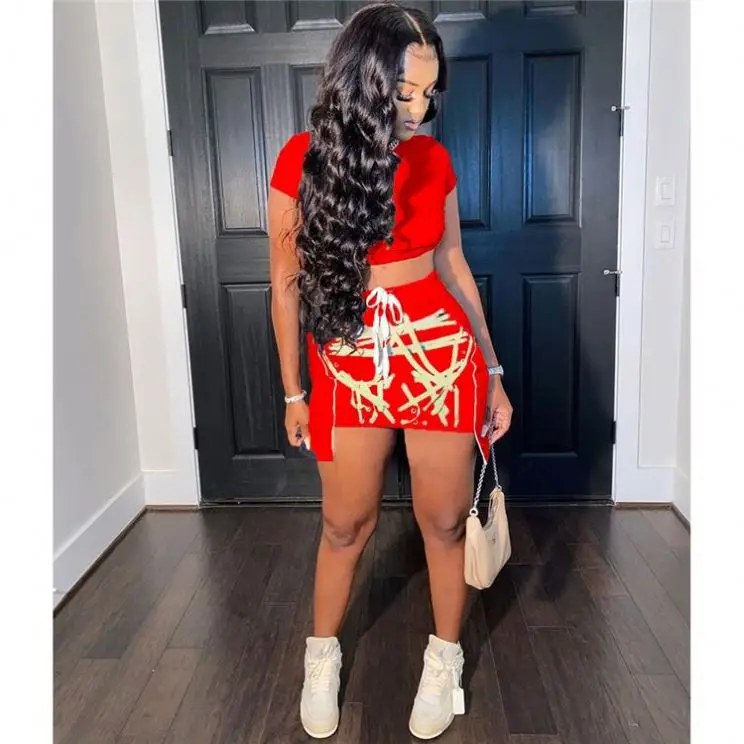 OSINA Women Clothes 2021 Solid Color Crop Tshirt Top Printed Mini Skirt Woman Fashionable Casual Two Piece Skirts Sets
OSINA Women Clothes 2021 Solid Color Crop Tshirt Top Printed Mini Skirt Woman Fashionable Casual Two Piece Skirts Sets