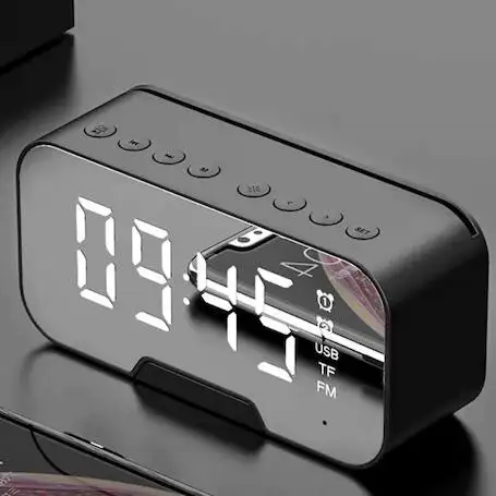 Mirror BT Speaker 1800mah Higer End FM Radio LED Mirror Alarm Clock Subwoofer Music Player Snooze Desktop Clock Wireless
Mirror BT Speaker 1800mah Higer End FM Radio LED Mirror Alarm Clock Subwoofer Music Player Snooze Desktop Clock Wireless