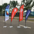 N007A Polyester Swooper Flying Advertising Teardrop Banner Beach Feather Flag Promotion With Pole And Base