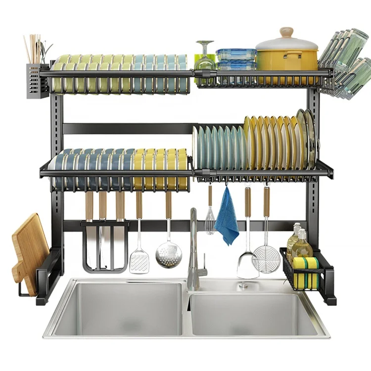 2021 new large double-layer retractable length adjustable height stainless steel sink drain rack, Black/steel color can be customized
2021 new large double-layer retractable length adjustable height stainless steel sink drain rack, Black/steel color can be customized